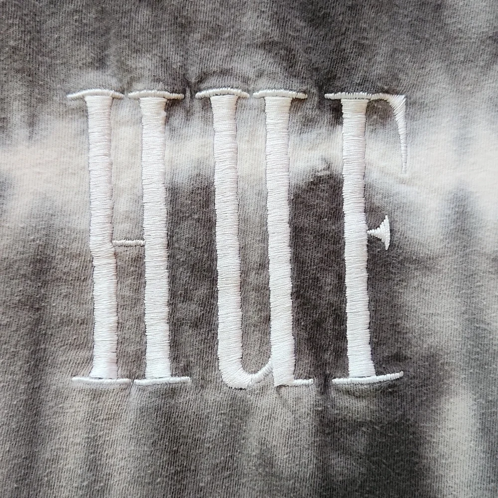 HUF Worldwide Black/White Tie Dye Tee Size M - Picture 3 of 4